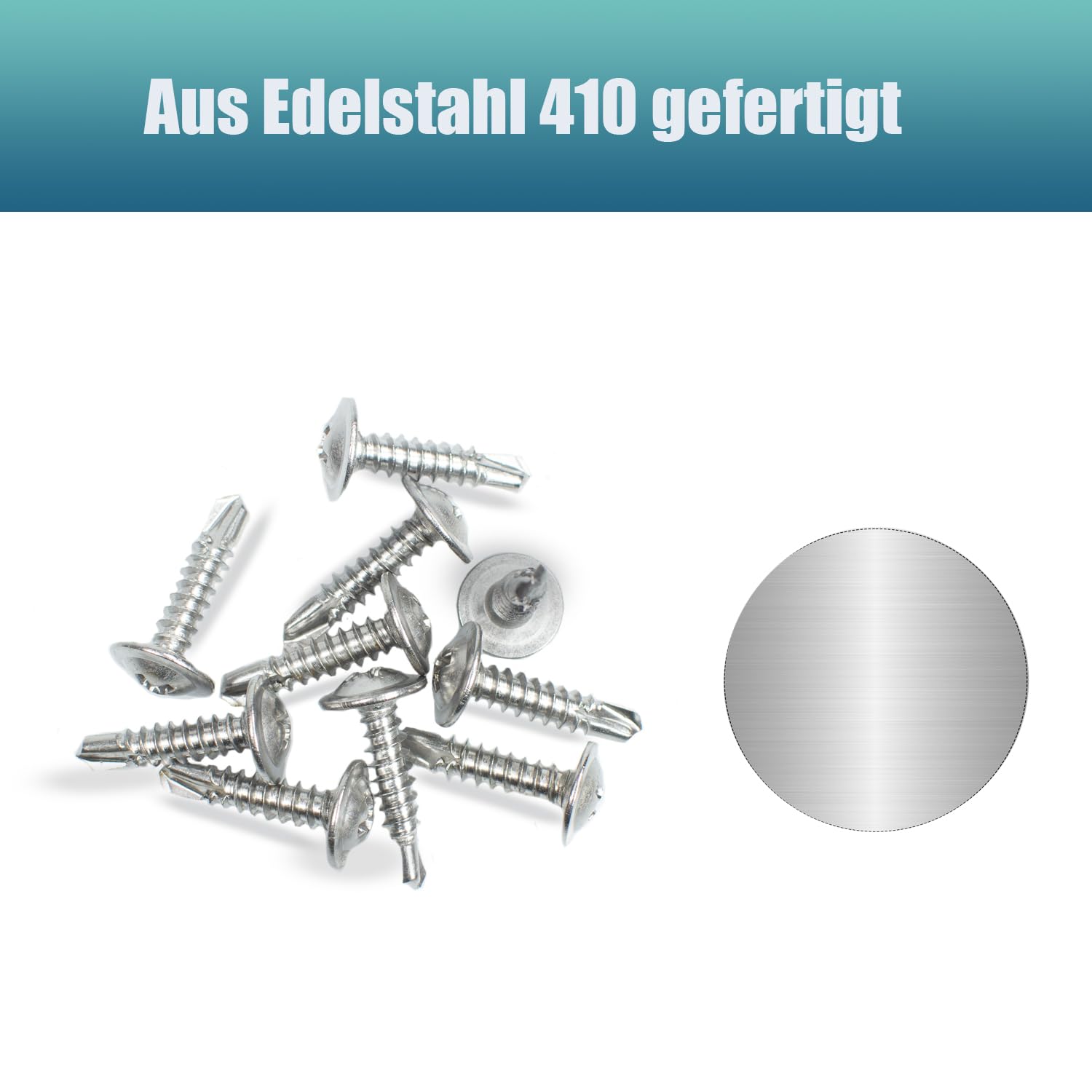 Selbstschneidende Schrauben für Metall, 240 Stück (410) Edelstahl-Modifizierte Truss-Kopf-Blechschrauben-Selbstbohrschrauben-Sortimentskit 5