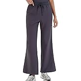 VECARDI Scrub Pants for Women High Rise Four Way Stretch Flare Yoga Cargo Pants with 6 Pockets