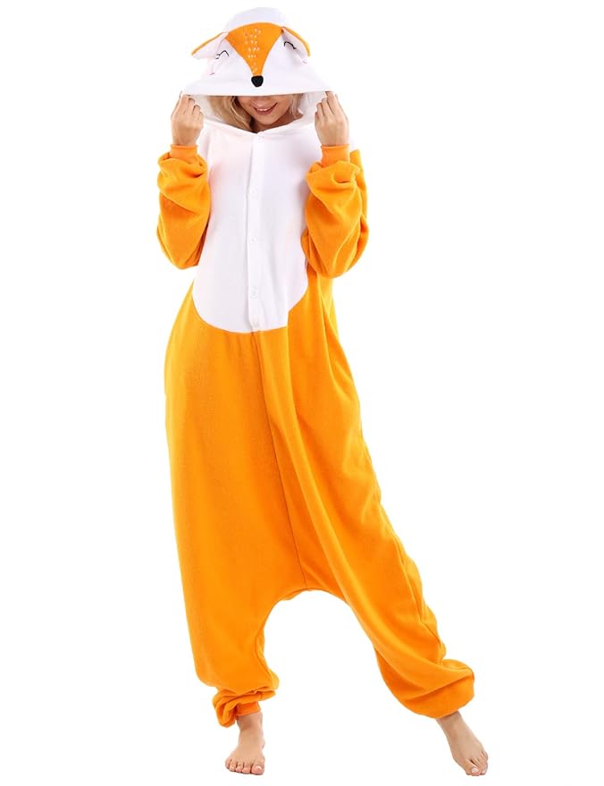 Buy Fox Onesies Adult Pajamas Plus One Piece Cosplay Animal Costume for