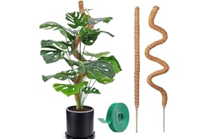 TNDCKP 2 Pack 48" Bendable Moss Pole for Monstera Plant Support, Coco Coir Stakes for Climbing Plants, Indoor Trellis for Pothos, Philodendron & Houseplants – Adjustable Plant Support Kit