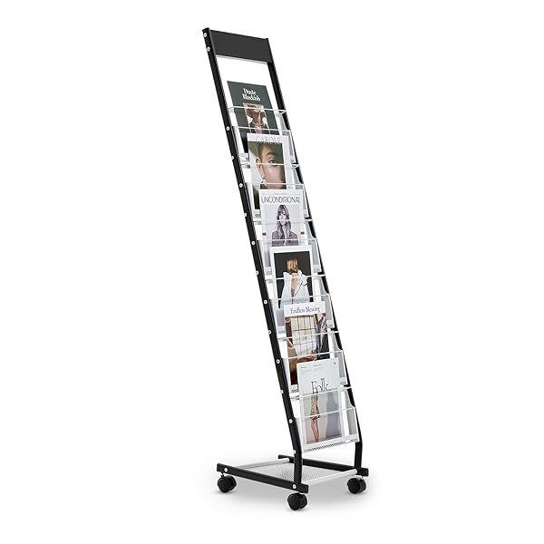 VEVOR BROCHURE DISPLAY RACK, NARROW 6-TIER MAGAZINE LITERATURE...