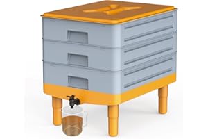TOP XIAN 3-Tray Worm Farm Kit,100L Worm Composter for Vermicomposting Starter, Indoor & Outdoor Worm Composter, Worm Compost Bin for Recycling Food Waste