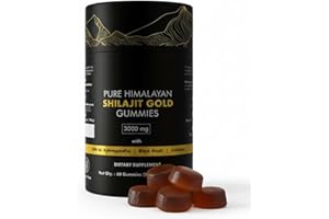 Pure Himalayan Gummies Gold – 3000 mg Natural Vegan Energy & Recovery Support – 60 Gummies