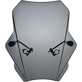 FATECIM 15.5" Smoke Motorcycle Windscreen Windshield Motorbike Wind Deflector Flyscreen Universal for Harley Davidson Honda Kawasaki Suzuki Triumph Yamaha Indian Victory with 7/8" or 1" Handlebars
