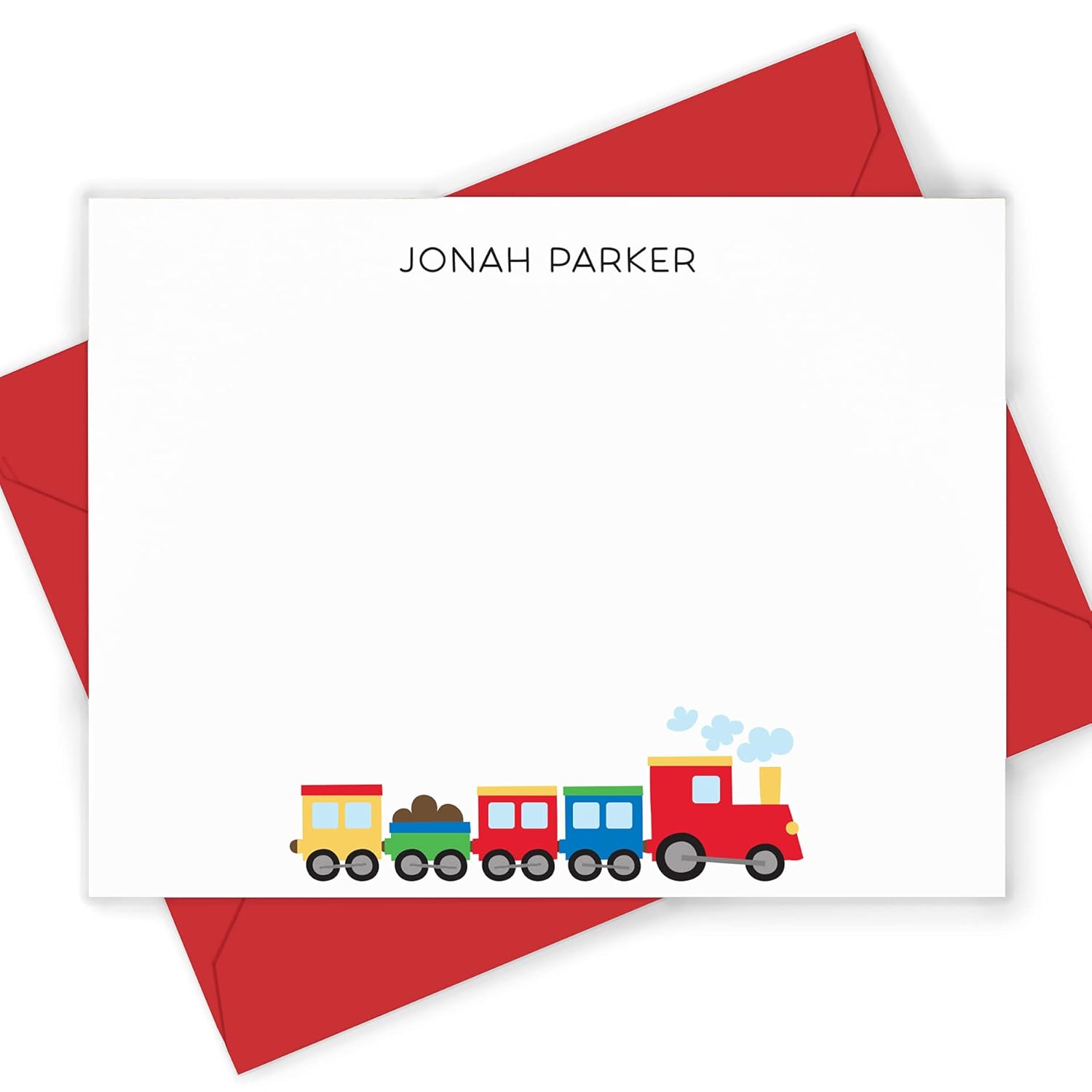 COLORFUL TRAIN FLAT Personalized Little Boys Primary