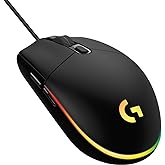 Logitech G G102 2nd Gen Light Sync Gaming Mouse, Wired, 8000 DPI, 6 Programmable Buttons, RGB, Black