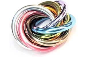 STEEL LYNX Möbii Fidget Ball (MultiColor): Quiet Mobius ADHD Anxiety Stim Stress Relief Toy Tool for Home Travel Office or Desk (Small, Half, Pastel Rainbow)