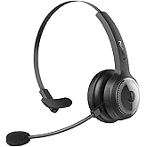 LEVN Bluetooth Headset, Wireless Headset with Microphone & Mute Button, 60Hrs Talk Time, On-Ear AI Noise Cancelling Headphones with Bluetooth 5.2 Multipoint for Trucker/Remote Work/Online Class/Zoom