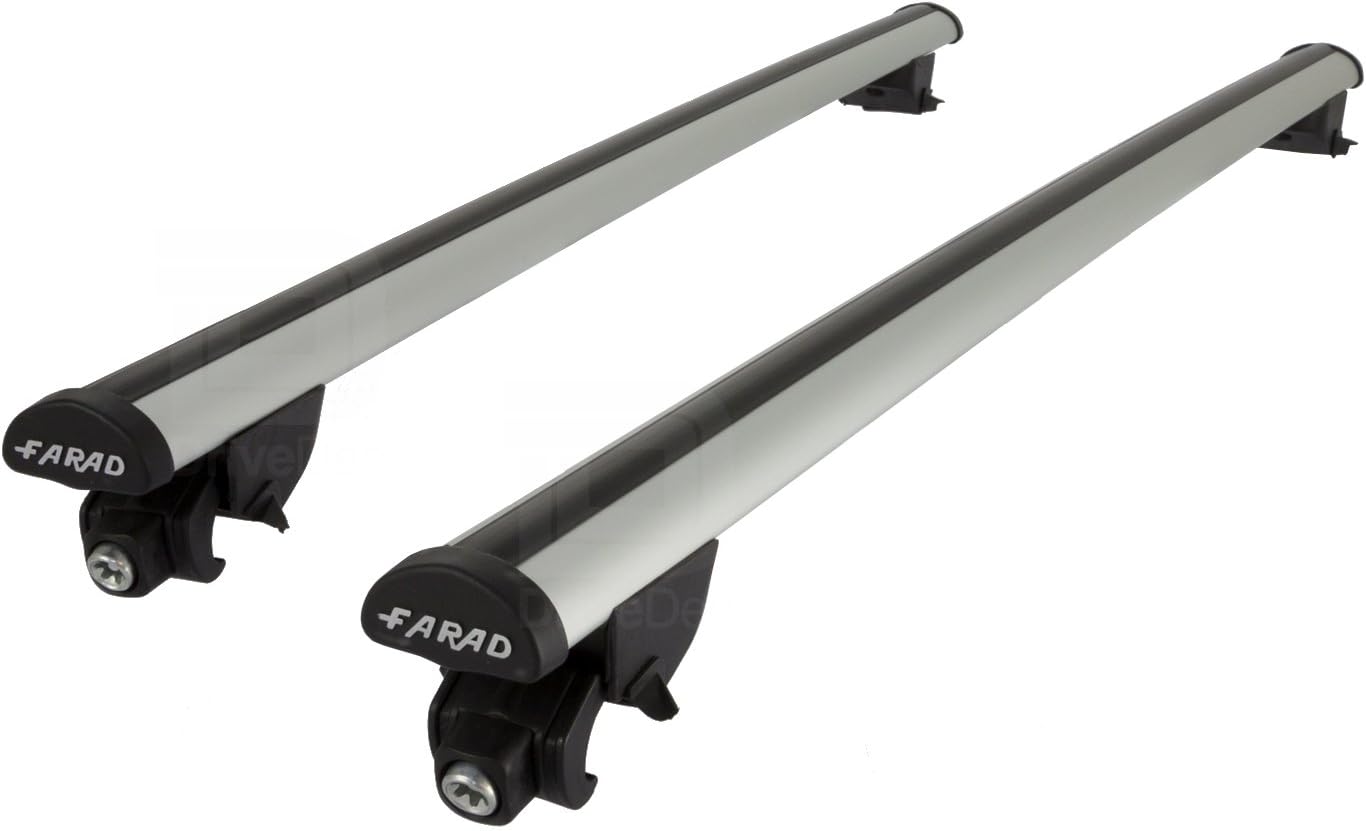 Farad FA-PRE-429 Aero Aluminium Silver Roof Bar Set (Closed Roof Rails)