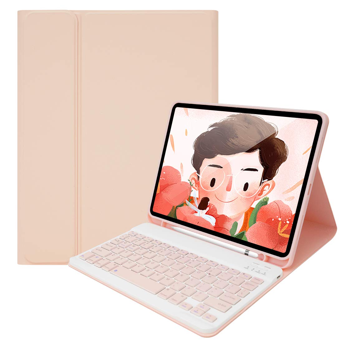 Lively Life Bluetooth Keyboard for iPad Air 11-inch (M3 2025 / M2 2024) & Air 4th/5th Gen & iPad Pro 11 inch (1st/2nd/3rd/4th Gen), Detachable Keyboard Cover, UK Layout - Pink