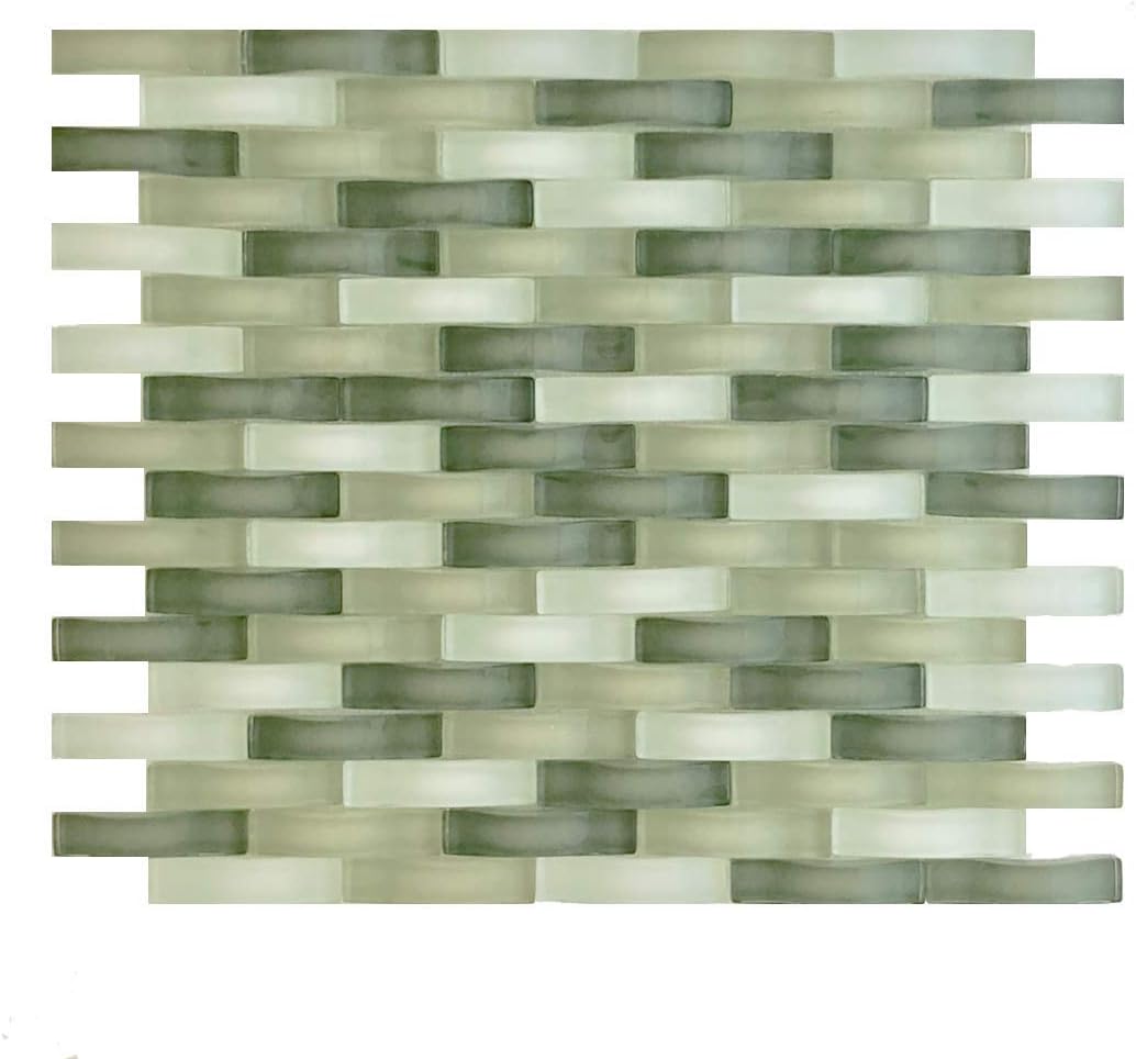 Raffi Glass Raffi Glass Flowing Sea Basket Weave Glass Tile