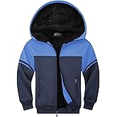 LLdress Boys Hoodie Kids Fleece Sherpa Lined Jacket Youth Zip Up Heavyweight Hooded Sweatshirt Teen Winter Warm Coat