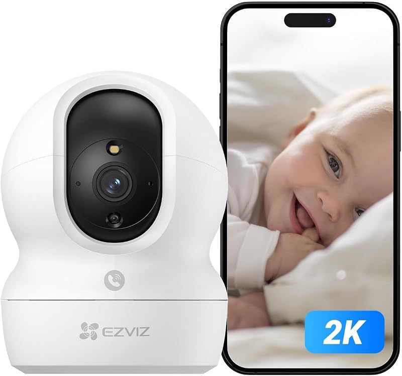 2K WLAN Überwachungskamera Innen, 360º PTZ Indoor Kamera mit Personenerkennung und -verfolgung, Farbige Nachtsicht, Geräuscherkennung, Zwei-Wege-Audio, Auto-Crusier, CP1 Pro