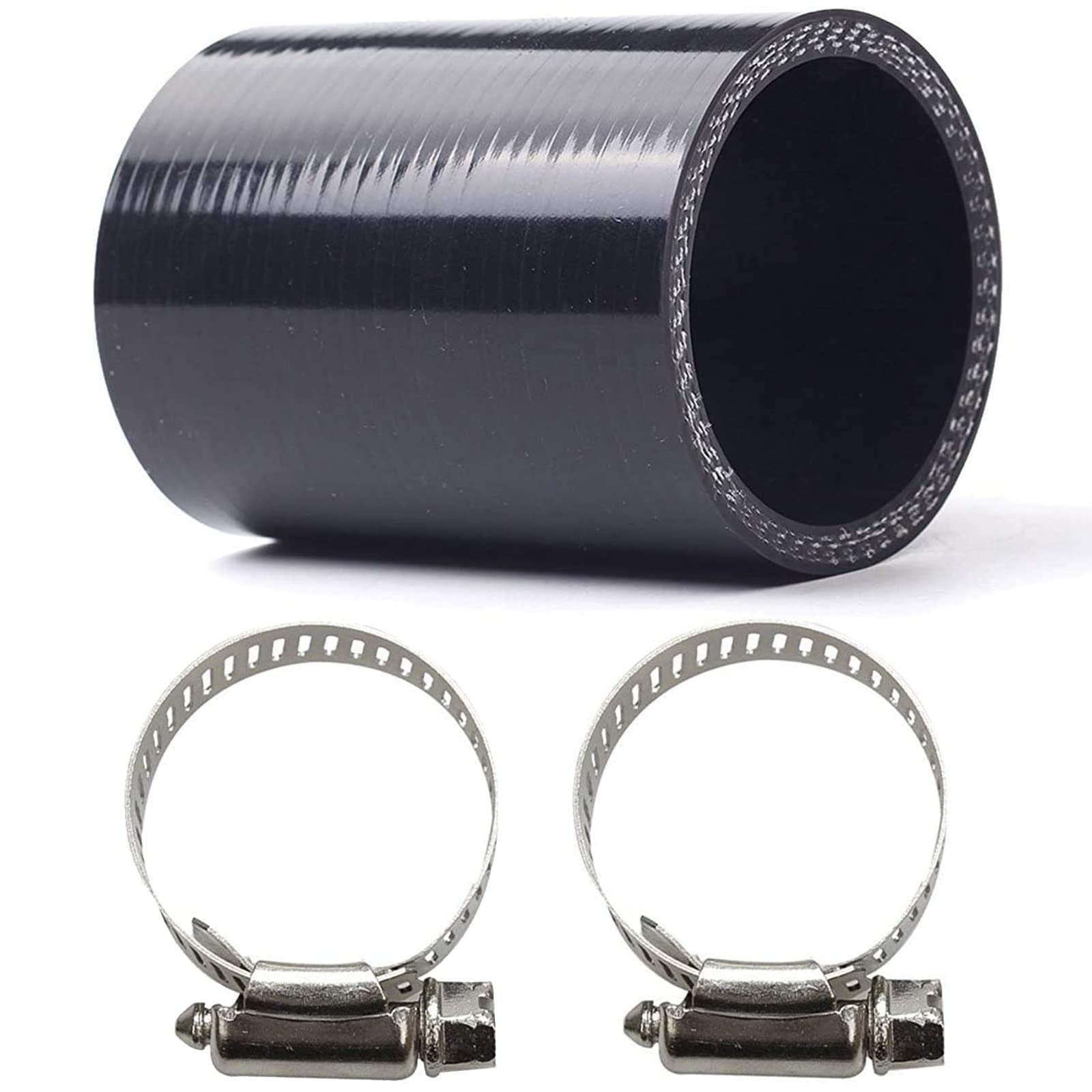 Photo 1 of BLACKHORSE-RACING 1" ID High Temp Silicone Pipe + Hose Clamps Kit Compatible with 1987-2006 Yamaha Blaster YFS200 ATV Black