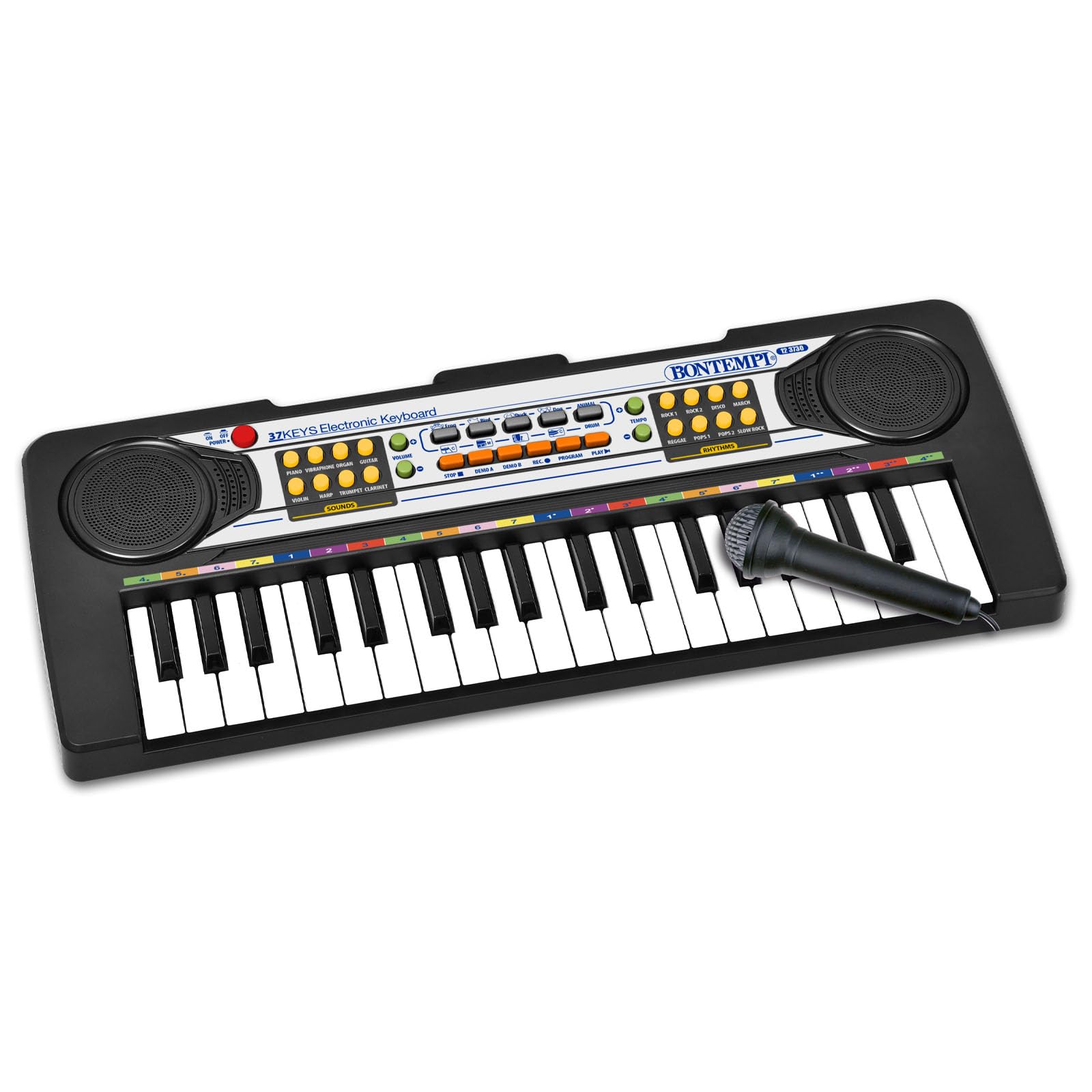 Bontempi - Electronic Keyboard, 37 Keys Pitch Midi DO, Multicoloured, 12 3730