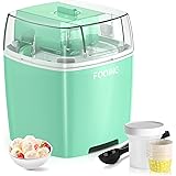FOOING Ice Cream Makers Countertop, Homemade Ice Cream Machine, 1.5 Quart Gelato Sorbet Maker Frozen Yogurt Machine for Kids 