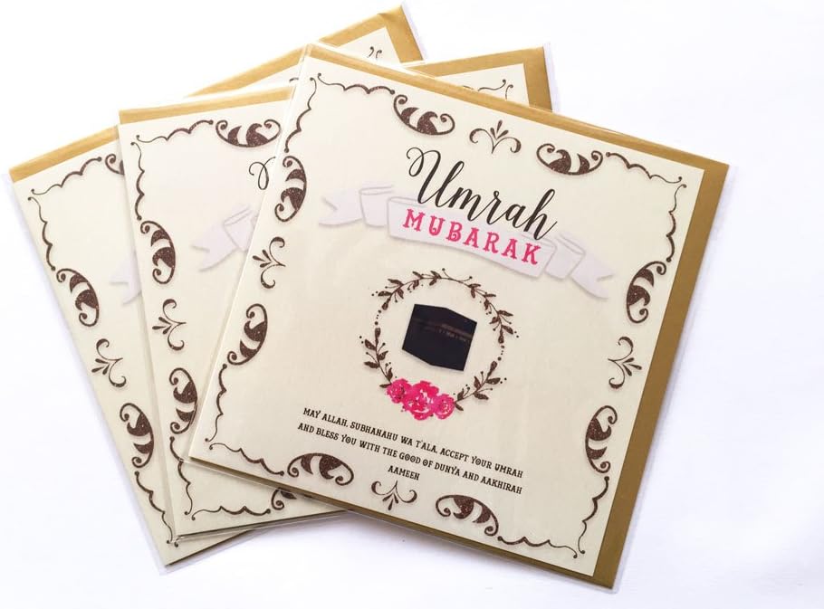 Umrah Mubarak Congratulations Cards - 3 Pack- UMHD1