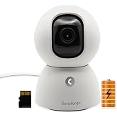 SensForge 2.5K Rechargeable Pan-Tilt Security Camera, 360&deg; Dual-Band WiFi Home Camera, Smart AI Human &amp; Pet Detection, 64GB microSD Card Included, Two-Way Talk, Optional AI + Storage Upgrade