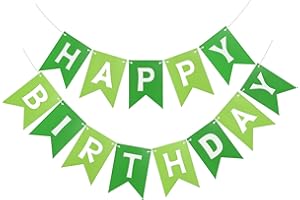 PATICOOL Green Happy Birthday Banner Signs Party Decorations for Women Men Girls Boys