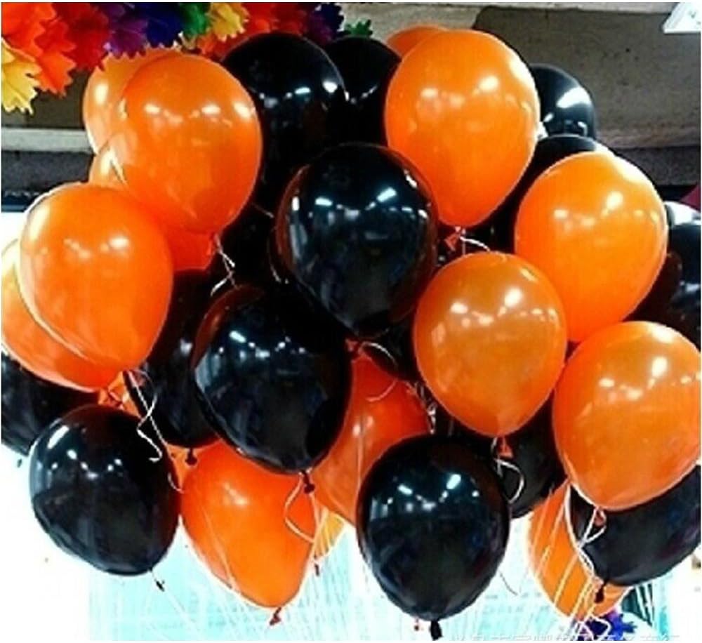 The New W0rld15 latex balloons 12-inch black and orange 100PCS