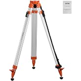 VEVOR Laser Level Tripod Stand, 5/8"-11 Thread Mount, 16.53-65.55 inch Height Adjustment Heavy Duty Survey Tripod for Construction Laser Level Scanner, Retractable Legs Non-Skid Feet Professional