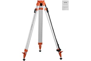 VEVOR Laser Level Tripod Stand, 5/8"-11 Thread Mount, 16.53-65.55 inch Height Adjustment Heavy Duty Survey Tripod for Constru