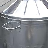Simpa 180L XXL Galvanised Metal Incinerator with Locking Lid 107cm H view 4