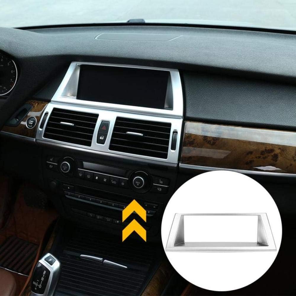 CFHMLK Decorative panel For BMW X5 E70 2008 2009 2010 2011 2012 2013 Silver Chrome Car Interior Centre Console GPS Navigation Frame Cover Trim