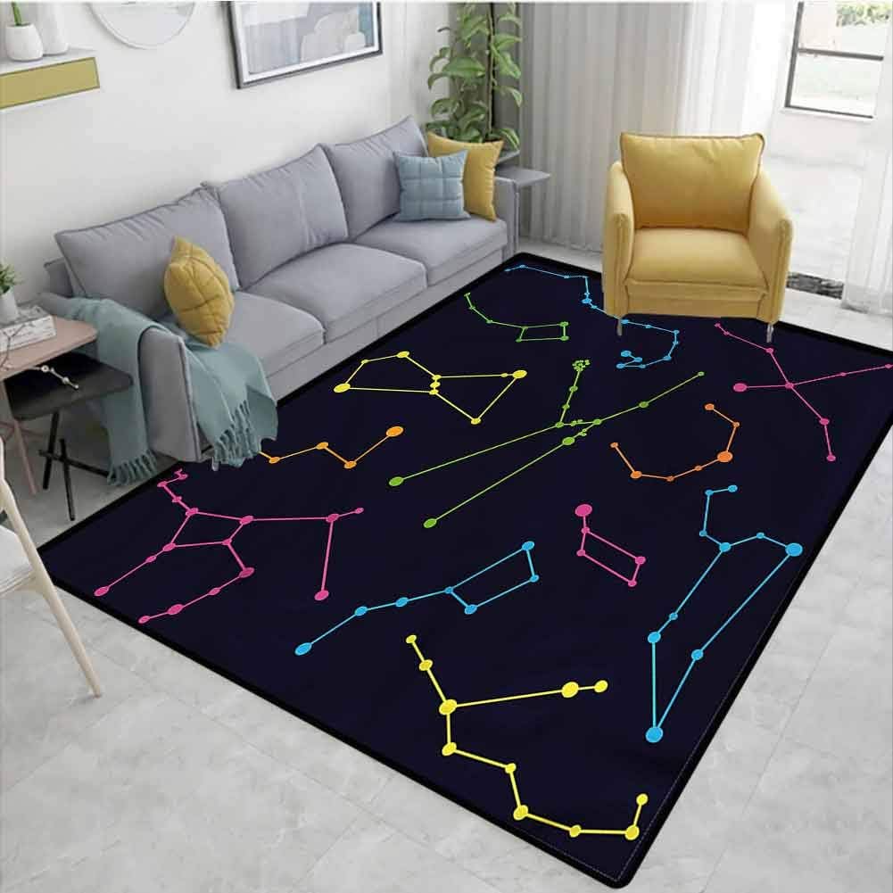 TableCoversHome Constellation Novelty Bath Rugs, Colorful