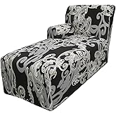 GZYLCH Chaise Lounge with Arm Sofa Slipcover, Chaise Cushion Protector Washable Furniture Protector with Elastic Strap, Left/Right Thick L Shaped Couch Cover for Living Room,2,Left