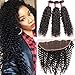 Jolia Hair Virgin Brazilian Curly Hair Weave 3 Bundles, 7A Unprocessed Brazilian Virgin Human Hair Weave Extensions , Natural Black Hair Color, Can be Dyed and Bleached