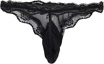 TiaoBug Herren Sissy Spitzen String Tanga Transparent Unterw/&auml;sche Micro Mini Slip Bulge Pouch Niedrige Taille Thong T-Hintern Reizw/&auml;sche
