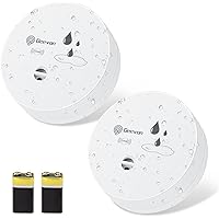 Geevon 2 Pack Water Leak Detectors, 100dB Water Sensor Alarm Flood Detection Water Alarms for Basements, Bathrooms, Laundry R