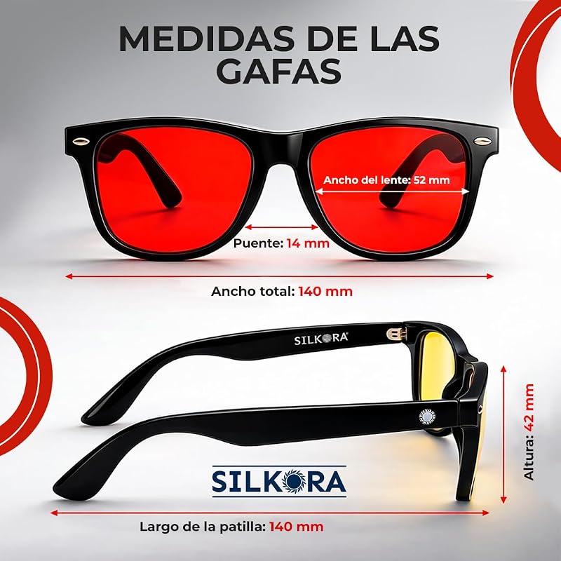 ® | Pack 2 Gafas Luz Azul | Amarillas y Rojas | Filtro de Luz Azul | Bienestar para tu Día y Noche | Reduce la Fatiga Visual | Regula el Sistema Nervioso | Ordenador, Gaming y Descanso — foto 6 de 6