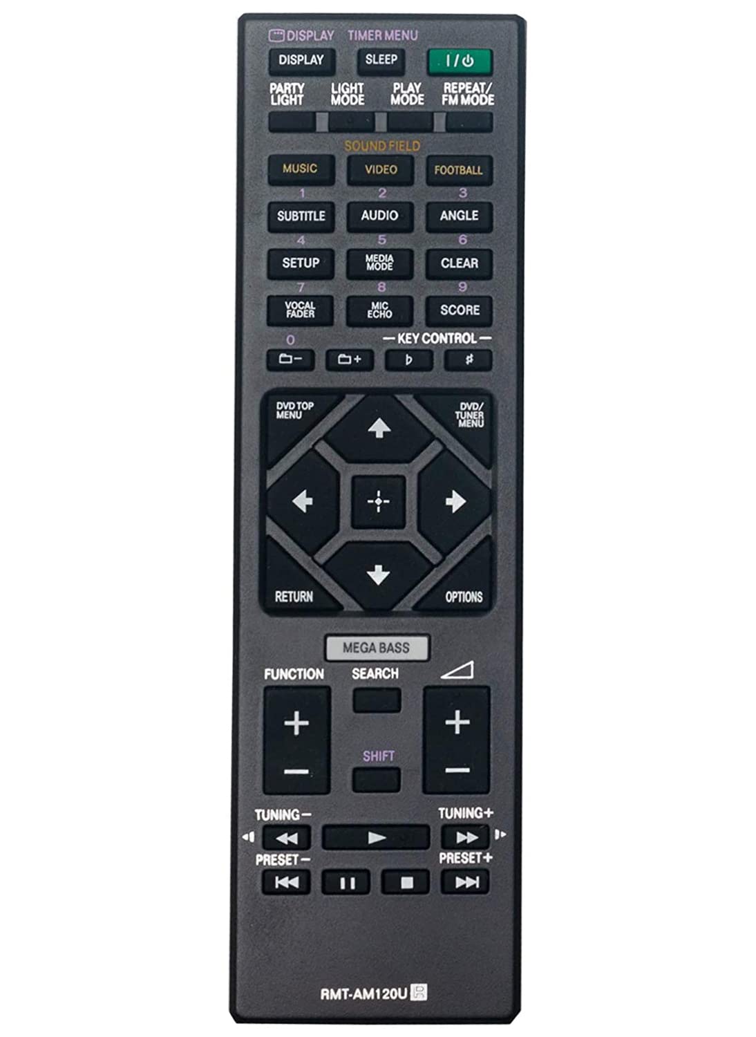 Replacement Remote RMT-AM120U Fit for Sony HOME AUDIO SYSTEM SHAKE-X7D SS-SHAKEX7 HCD-SHAKEX7 SHAKE-X1D SS-SHAKEX1 HCD-SHAKEX1 SHAKE-X3D SS-SHAKEX3 MHC-GT5D SS-GT5DB SA-WGT5D MHC-V7D