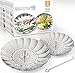Two-Pack (Large and Standard) Vegetable Steamer Basket Set - Steamer Inserts for Instant Pot + Safety Tool - 100% Stainless Steel - Pressure Cooker & Instant Pot Accessories, Pot in Pot - Egg Rack primary