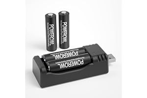 POWEROWL Rechargeable AA Batteries with Charger, for Xbox Controller, 2800mAh High Capacity Low Self Discharger NiMH Double A Battery, 4 Pack