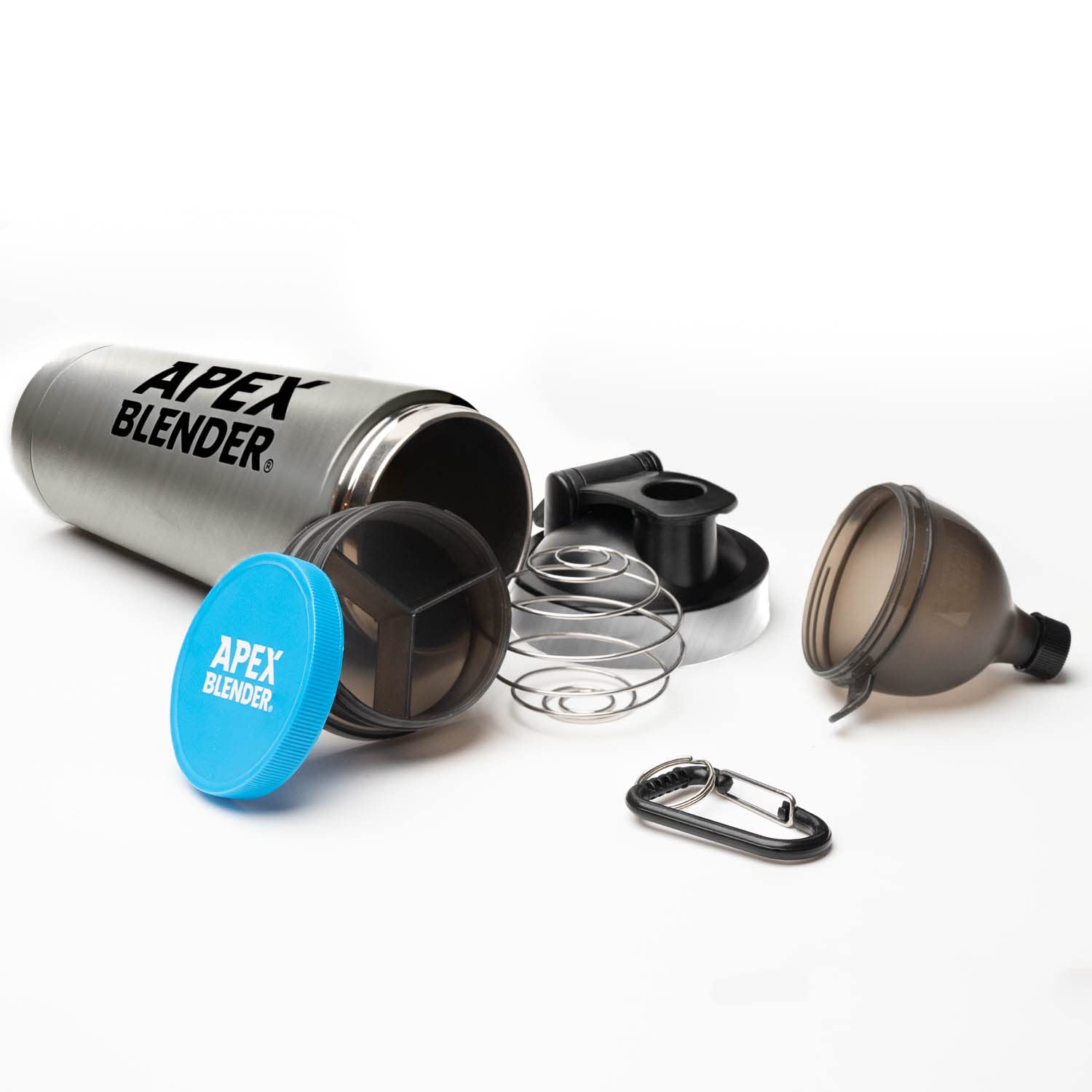 Protein Shaker Bottle - 750ml Stainless Steel, Ultimate Silver Color - Leak-Proof, BPA-Free, Clump-Free Mixer Ball & Powder Funnel - Perfect for Gym, Pre/Post-Workout - Stylish & Durable Metal Shaker