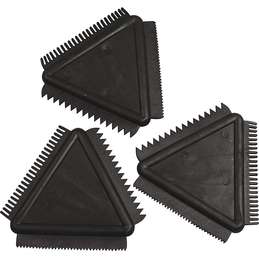 Rubber Texture Combs, size 9 cm, 3 pcs