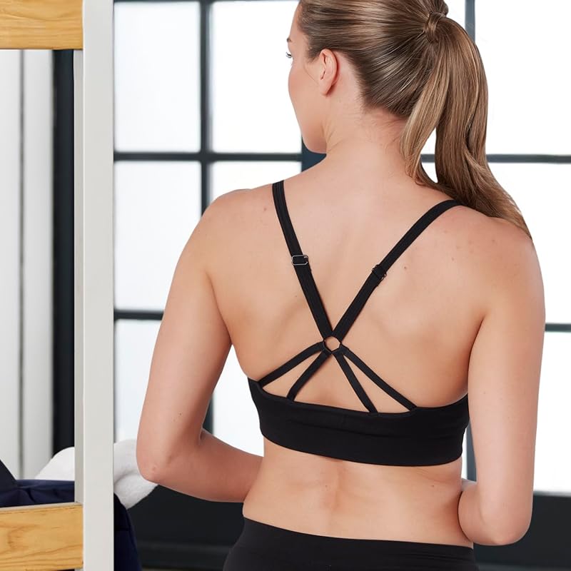 Maryna Reggiseno Sportivo Donna | Top Fitness Seamless Senza Ferretto con Coppe Rimovibili | Sostegno Elevato e Reggiseno Traspirante per Allenamento
