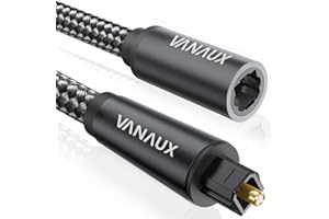VANAUX Optical Extension Cable Digital Toslink Male to Female S/PDIF Cords Compatible with Home Theater, Sound Bar, TV, PS4, Xbox, PlayStation & More - Black (5ft/1.5m)