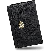 FuninCrea Women's Wallet, PU Leather Ladies Wallet, Trifold Minimalist Wallet With Zipper Pocket for Ladies Girls Travel (Black, S)