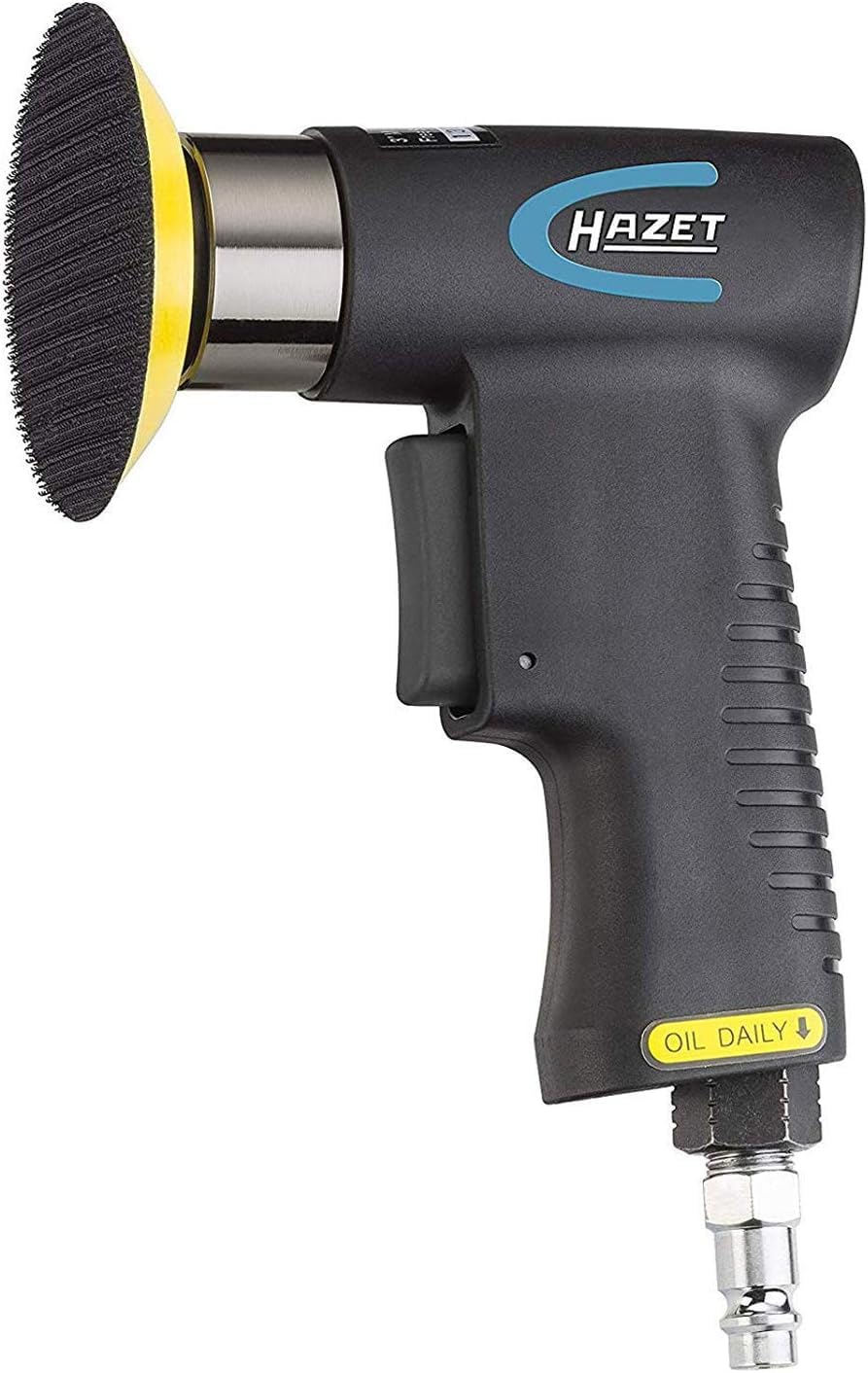 HAZET Mini set di levigatrici rotorbitali 9033N-5, Set di 36 pezzi, inclusi 2 dischi abrasivi da 50 mm e 76,2 mm con 10 platorelli ciascuno e una chiave di regolazione, Utensile pratico