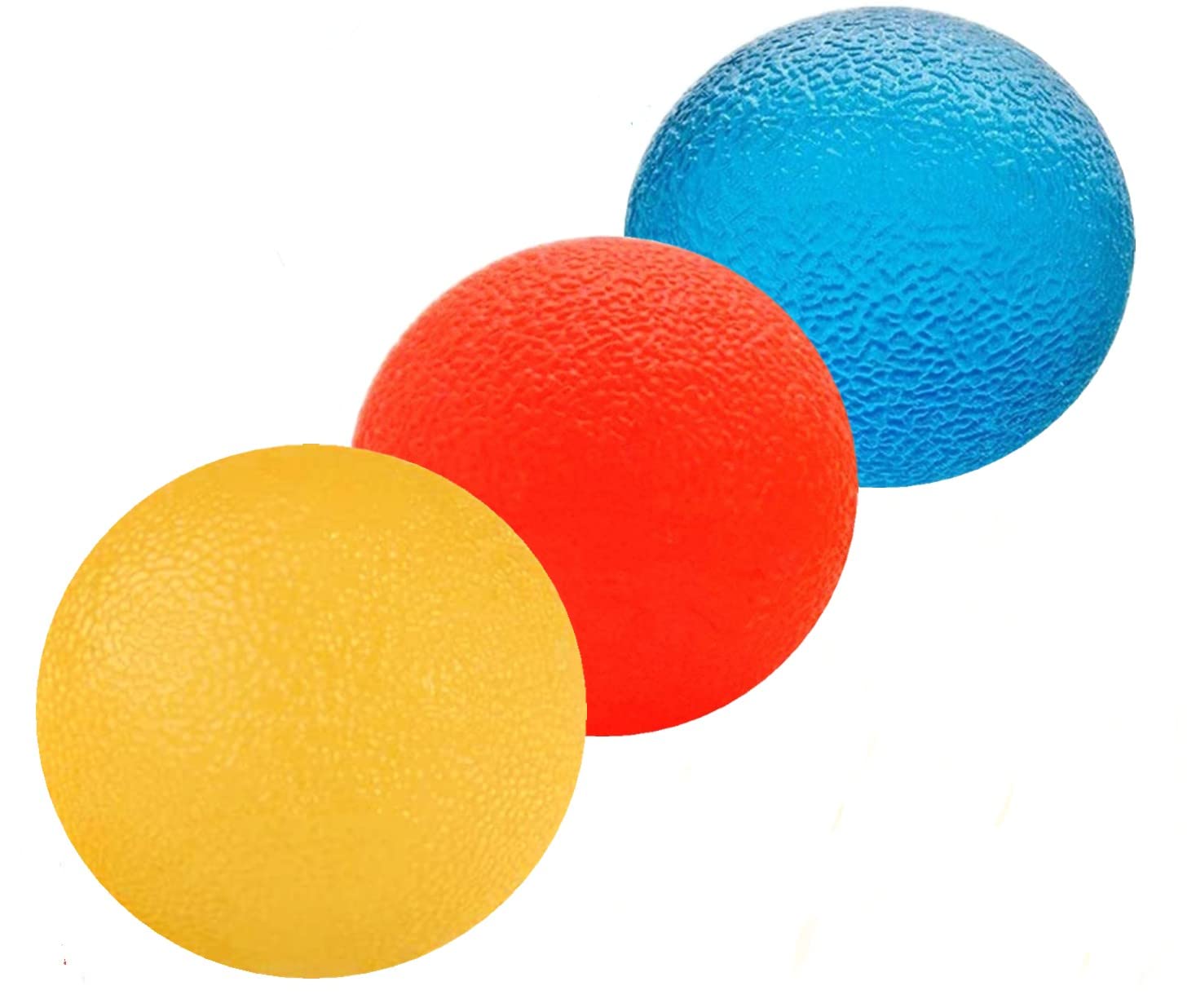 Fine-toned® 3 x Gel Hand Therapy Exercise Balls - Firm/Medium/Soft- plus FREE EXERCISE CHART and instructions