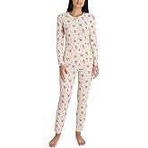 Laura Ashley Women's Thermal Underwear Set- Soft Brushed Waffle Base Layer Long Sleeve Shirt and Legging Set
