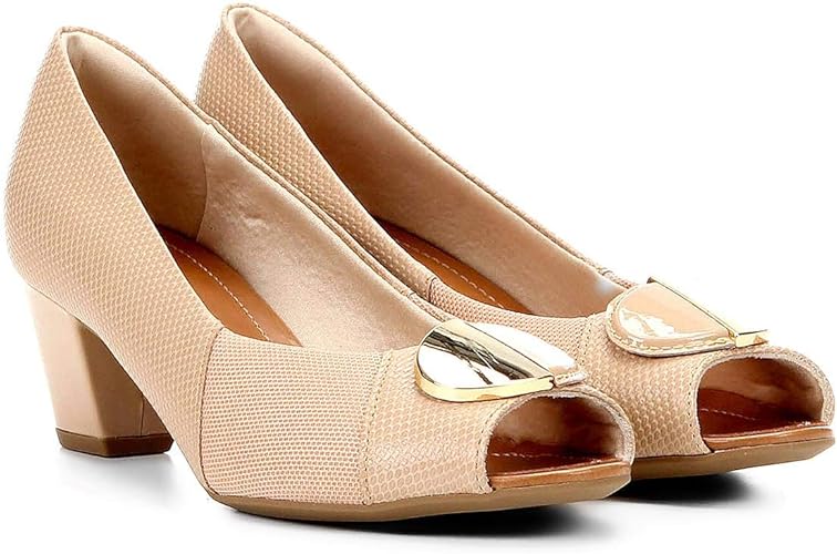 peep toe couro usaflex