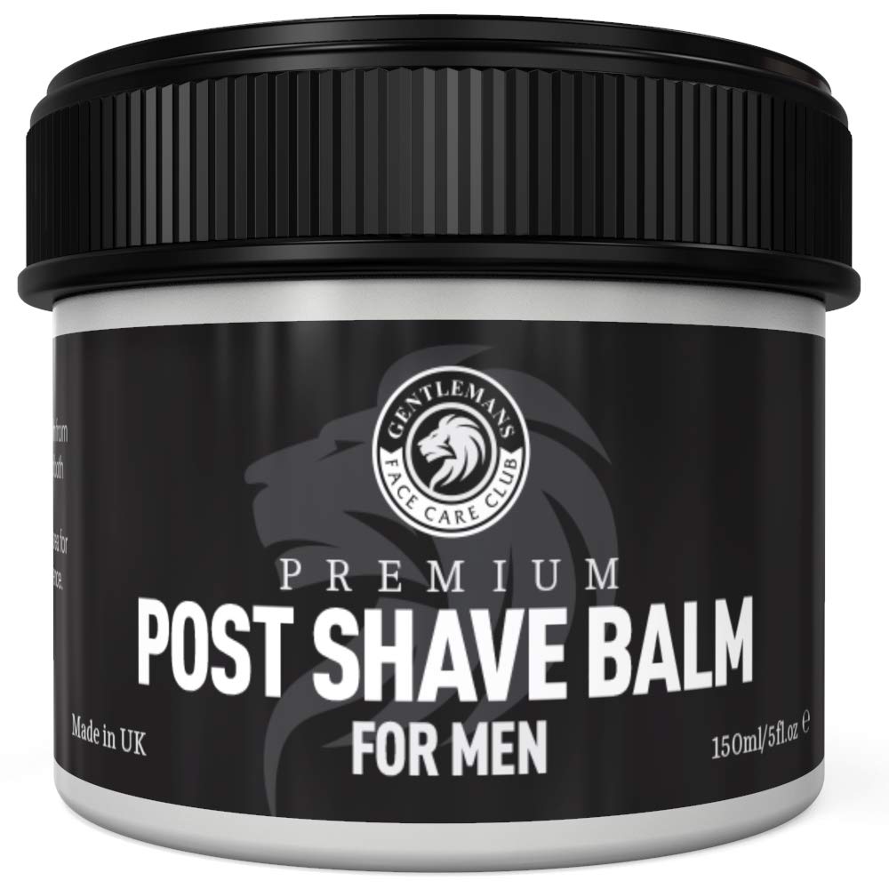 Gentlemans Face Care Club Aftershave Balm For Men - Vegan Friendly After Shave Post Shave Gel With Witch Hazel + Aloe Vera - Calms Sensitive Skin & Razor Burn Fast