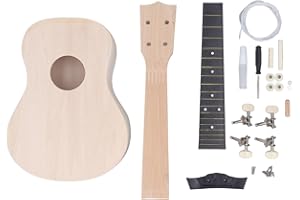 DIY Ukulele Kit 24 Inch Concert Size, Paint Your Own Mahogany Basswood Ukulele with Rosewood Fingerboard, Complete Craft Kit 