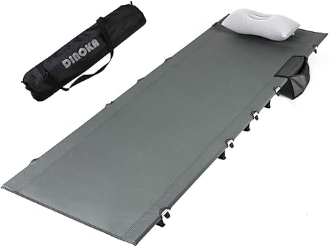 Amazon アウトドアベッド 折りたたみ キャンプコット Dinoka コンパクト 超軽量 耐荷重150kg 長さ185cm 幅60cm 高さ13cm 枕と収納バッグ付き 防水 防災 Dinoka 折りたたみ式ベッド