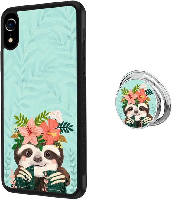 Amazon Com Iphone Xr Case Soft Black Tpu Rubber And Pc Anti Slip Grip Cover Case Shockproof Defend Protective Phone Case For Iphone Xr Cute Sloth